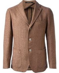 Коричневый шерстяной пиджак