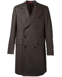 Темно-коричневое длинное пальто