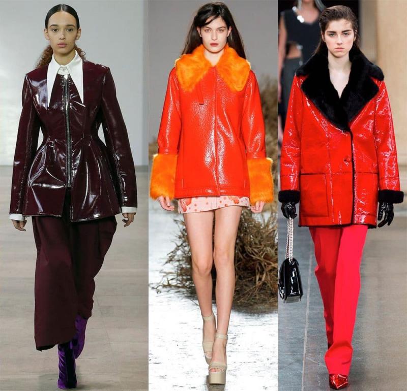 Модные женские пальто осень-зима 2021-2022: Лакированные пальто